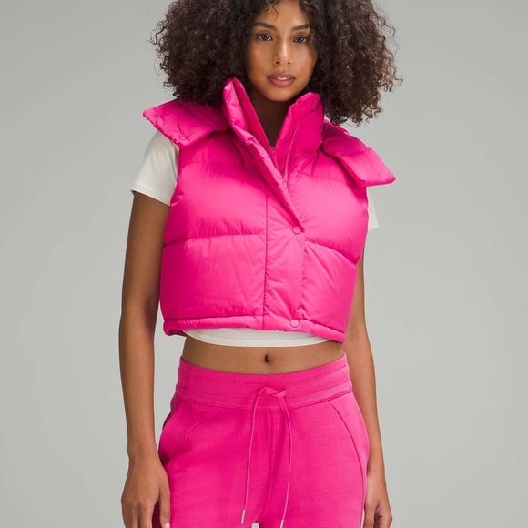 lululemon athletica Jackets & Blazers - LULULEMON Wunder Puff Cropped Down Filled Vest Sonic Pink SIZE 8